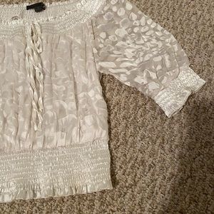 XXI White Ruffle Flare Blouse